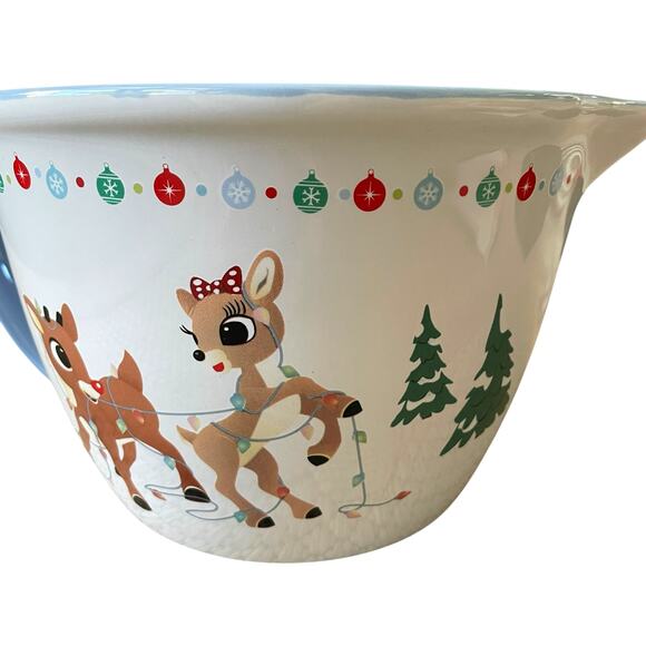 Rudolph The Red-Nosed Reindeer & Clarice Ceramic Christmas Mixing Bowl NEW - Picture 12 of 15
